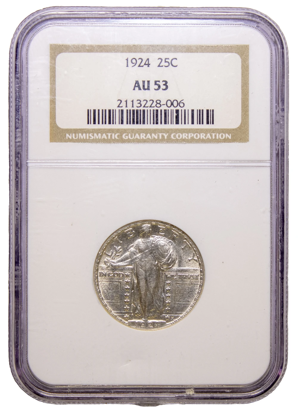 NGC AU-53 1924 Standing Liberty Quarter