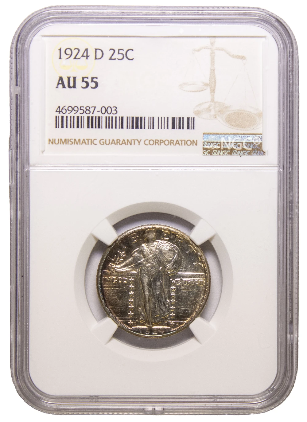NGC AU-55 1924-D Standing Liberty Quarter