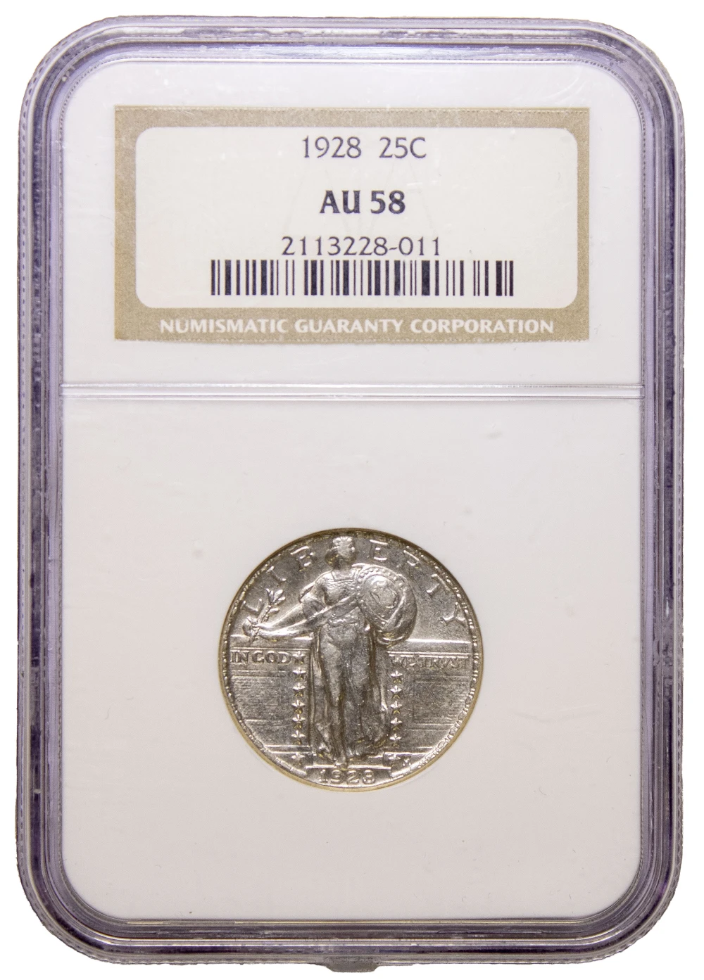 NGC AU-58 1928 Standing Liberty Quarter