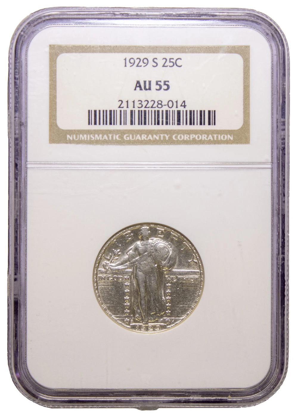 NGC AU-55 1929-S Standing Liberty Quarter