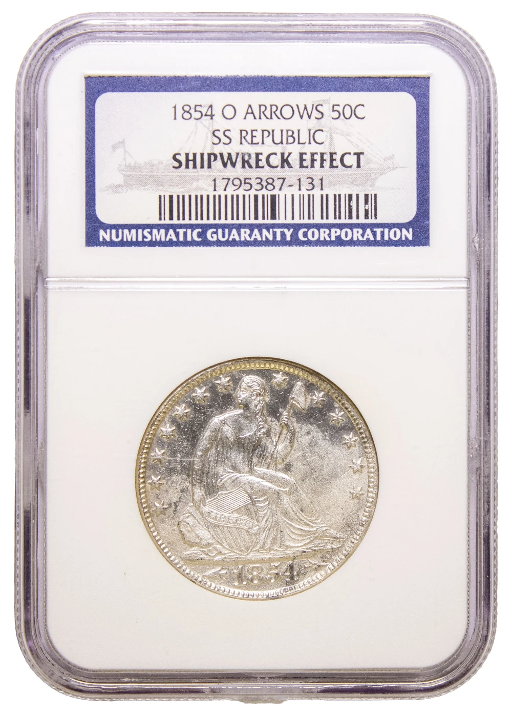 NGC 1854-O SS Republic Shipwreck Seated Half