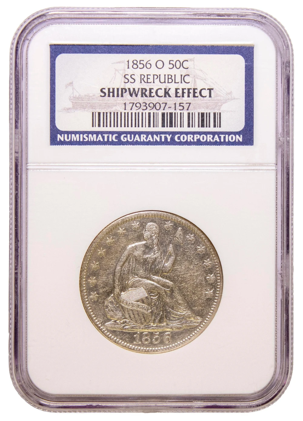 NGC 1856-O SS Republic Shipwreck Seated Half