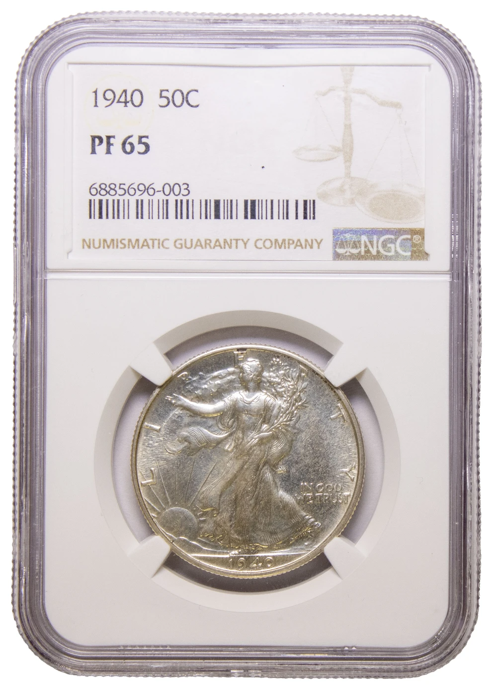 NGC Proof-65 1940 Walking Liberty Half