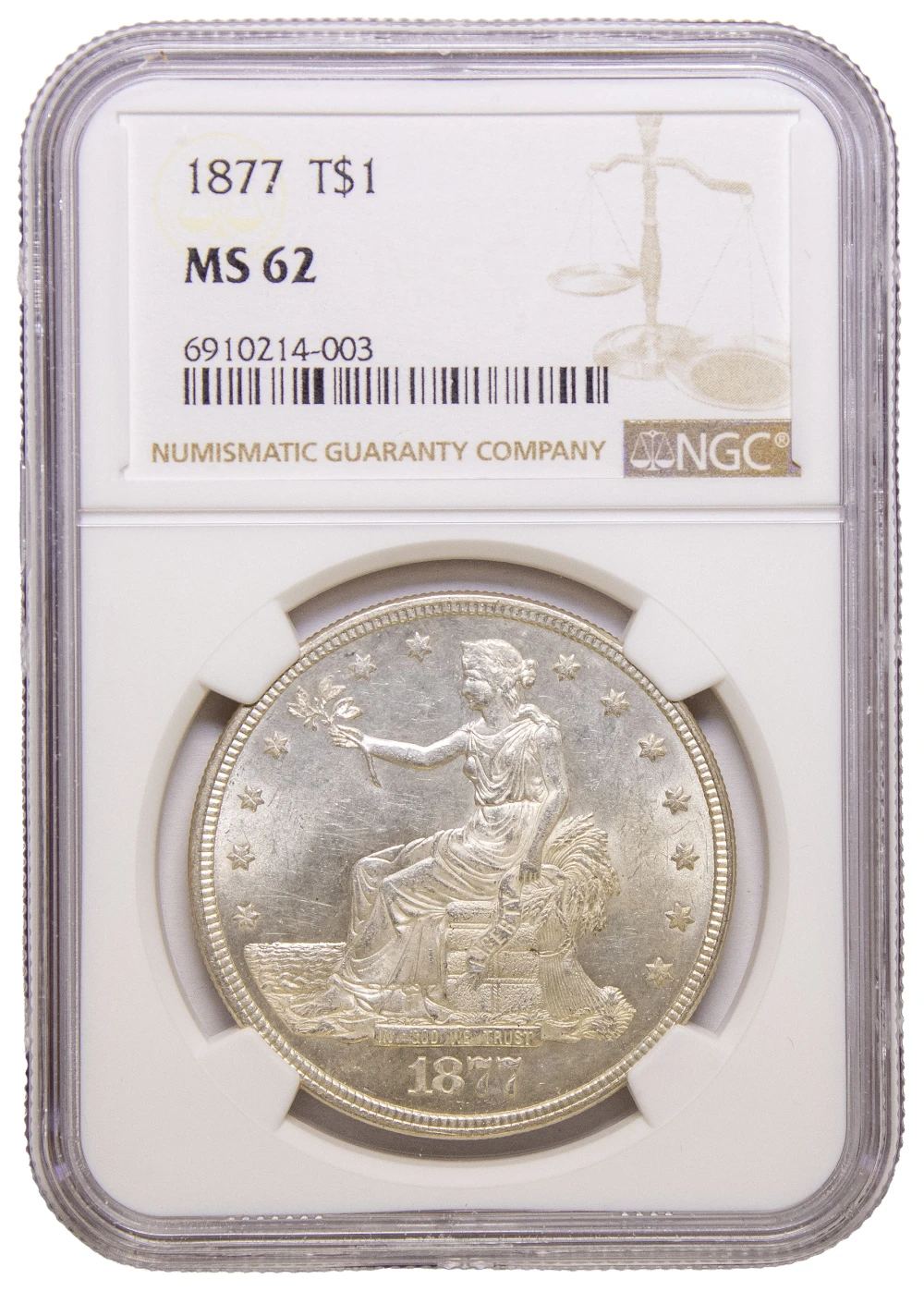NGC MS-62 1877 Trade Dollar