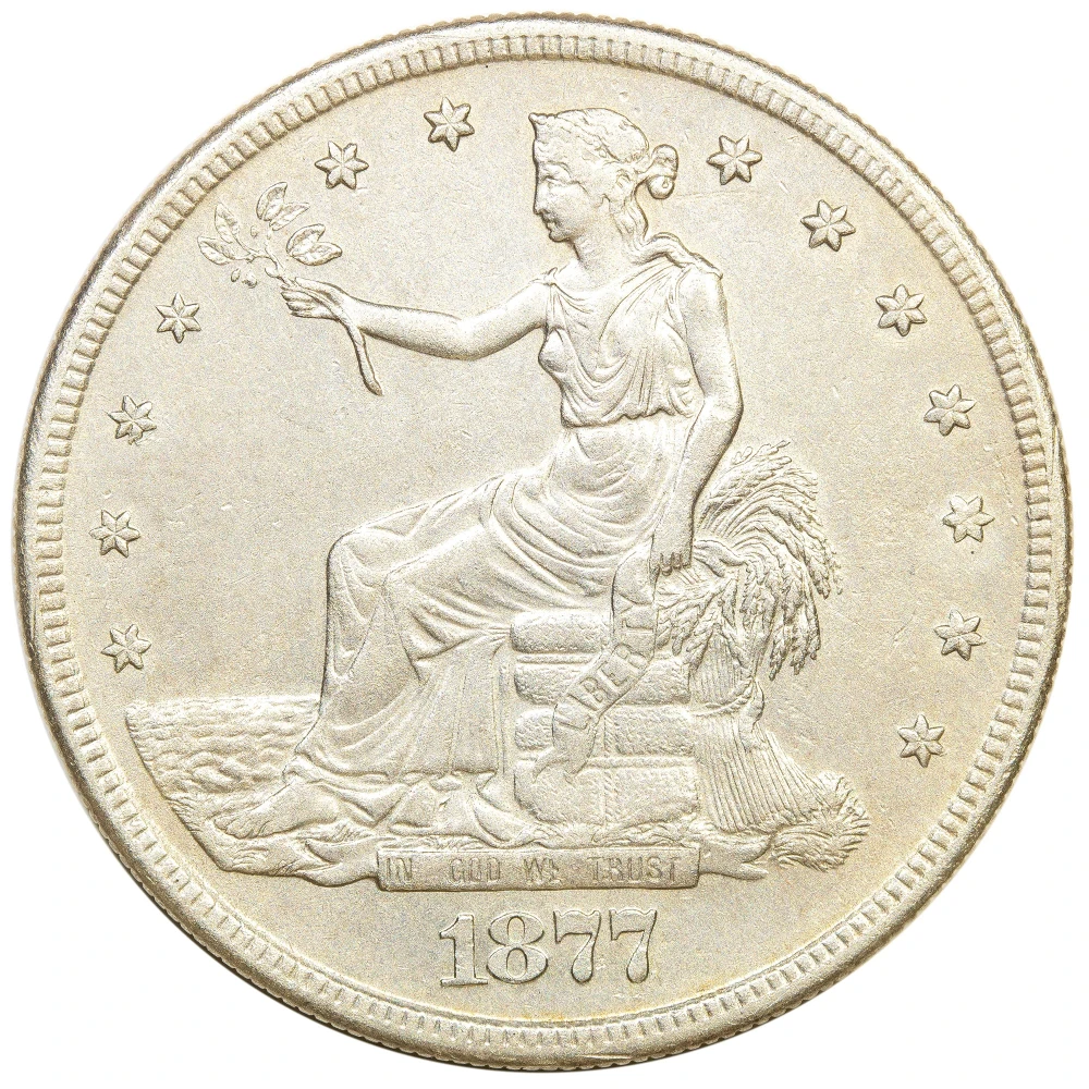AU Details 1877-S Trade Dollar
