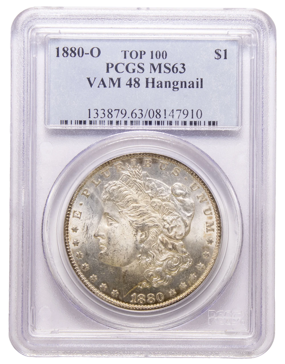 PCGS MS-63 1880-O "Hangnail" Morgan Dollar