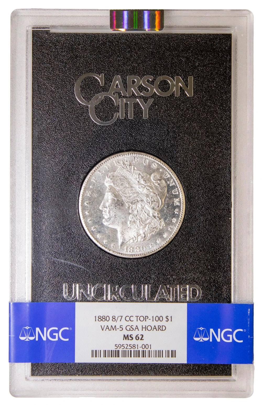 NGC MS-62 1880-CC 8/7 GSA Morgan Dollar