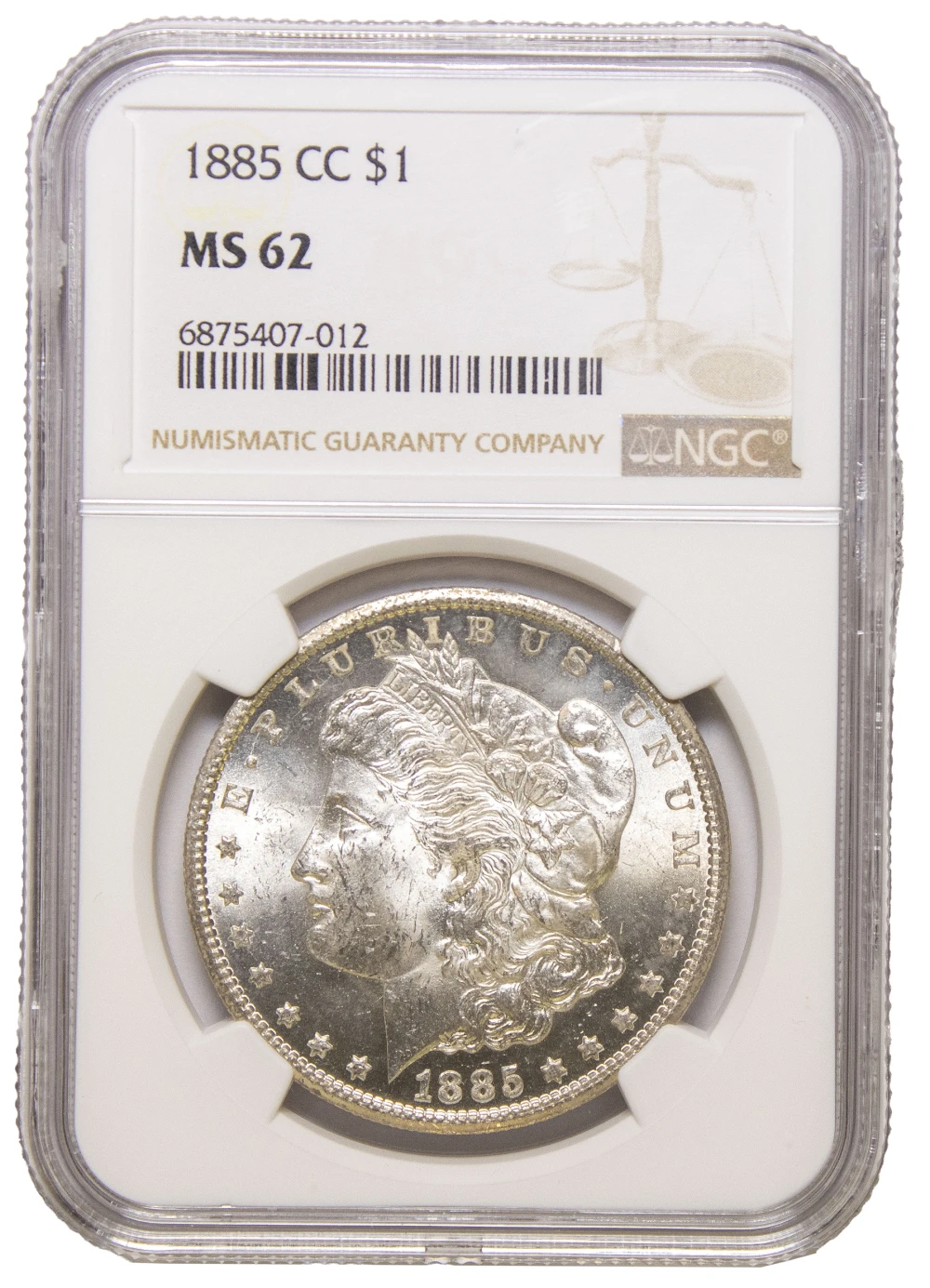 NGC MS-62 1885-CC Morgan Dollar