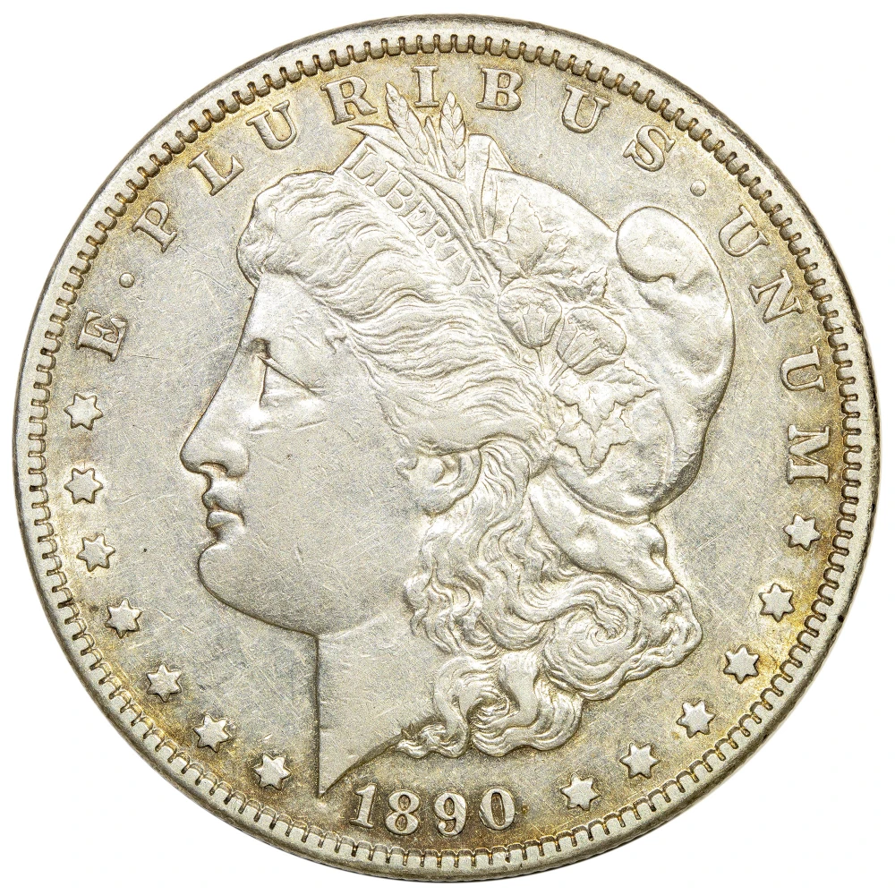 AU-50 1890-CC Morgan Dollar