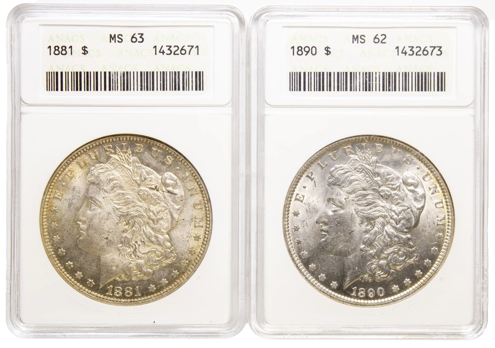 ANACS Morgan Dollar Duo