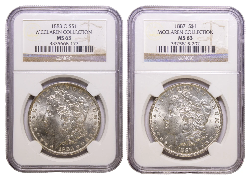 NGC MS-63 Morgan Dollar Pair