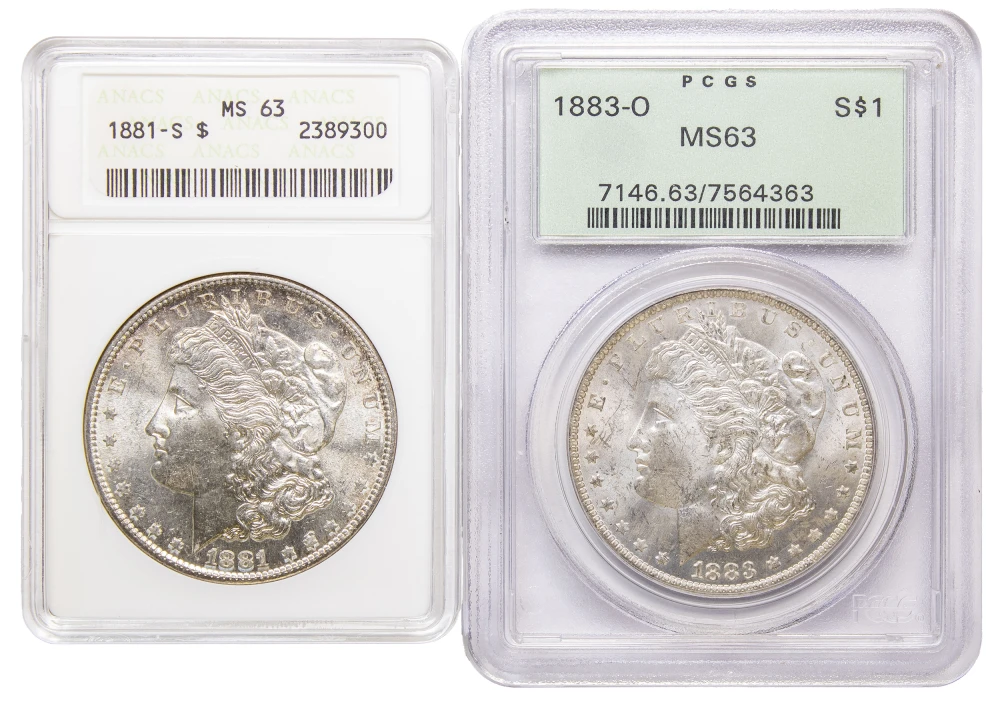 Certified MS-63 Morgan Dollar Duo