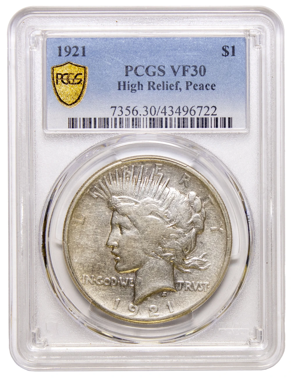 PCGS VF-30 1921 Peace Dollar