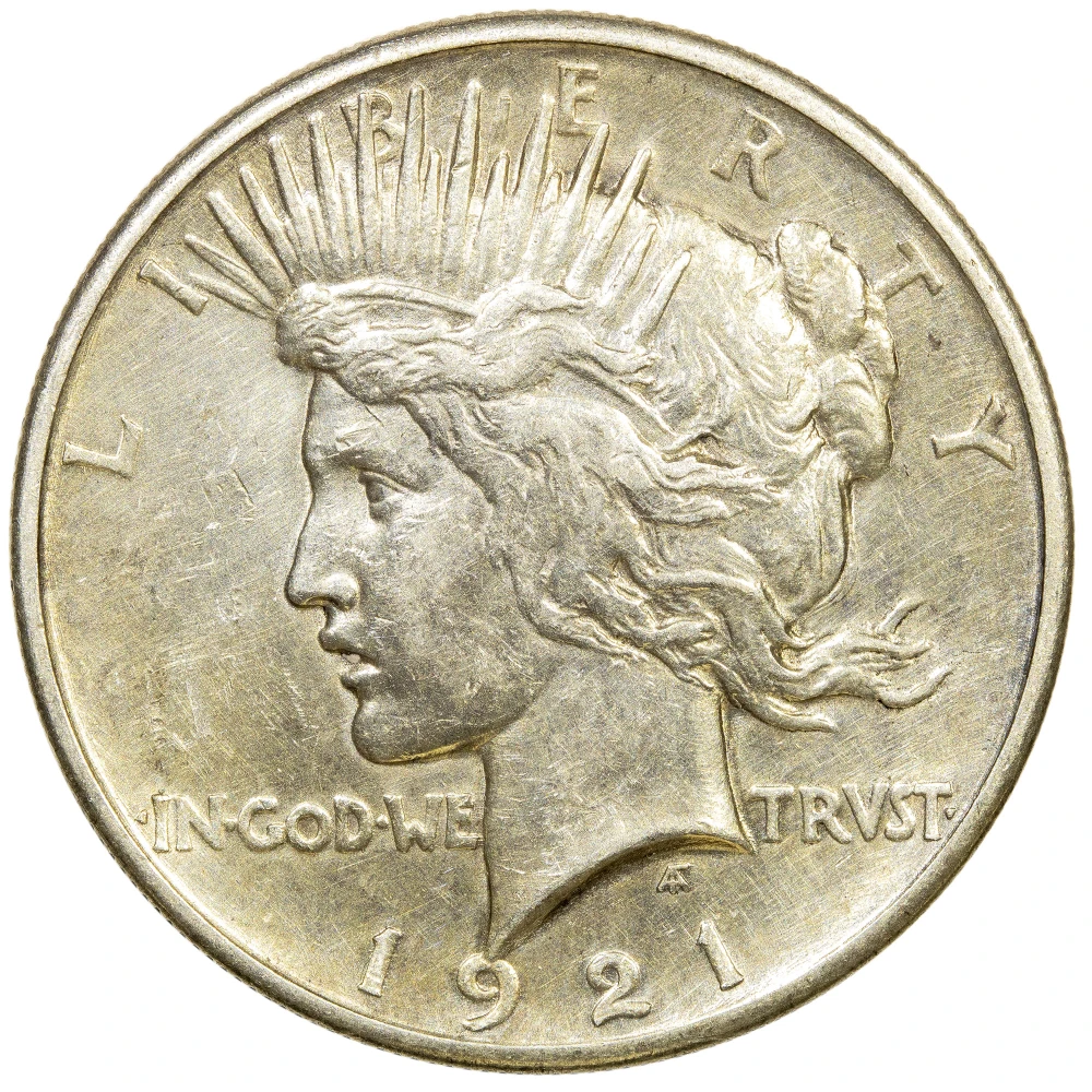 AU Details 1921 Peace Dollar