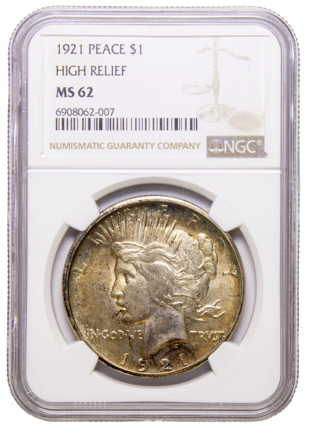 NGC MS-62 1921 Peace Dollar