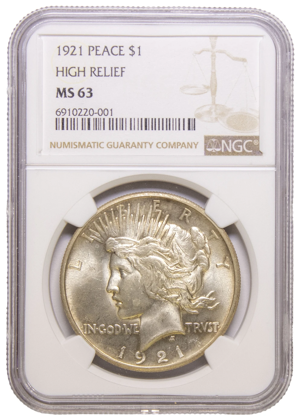 A 2nd NGC MS-63 1921 Peace Dollar