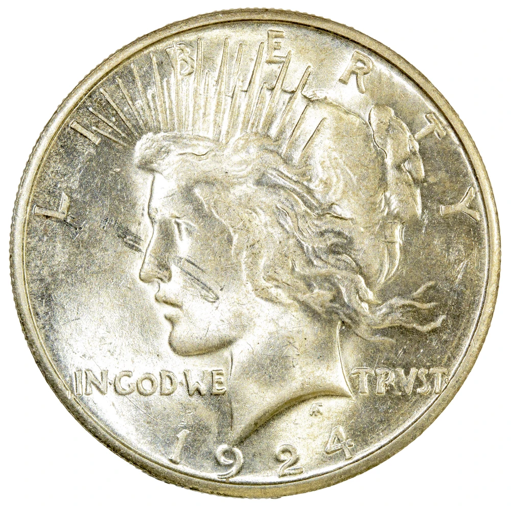 AU-58 1924-S Peace Dollar