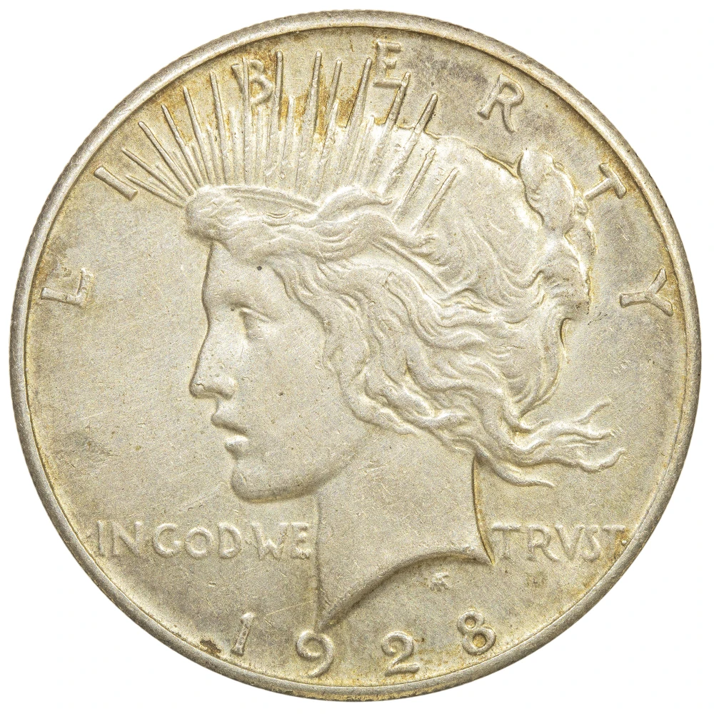 AU-50 1928 Peace Dollar