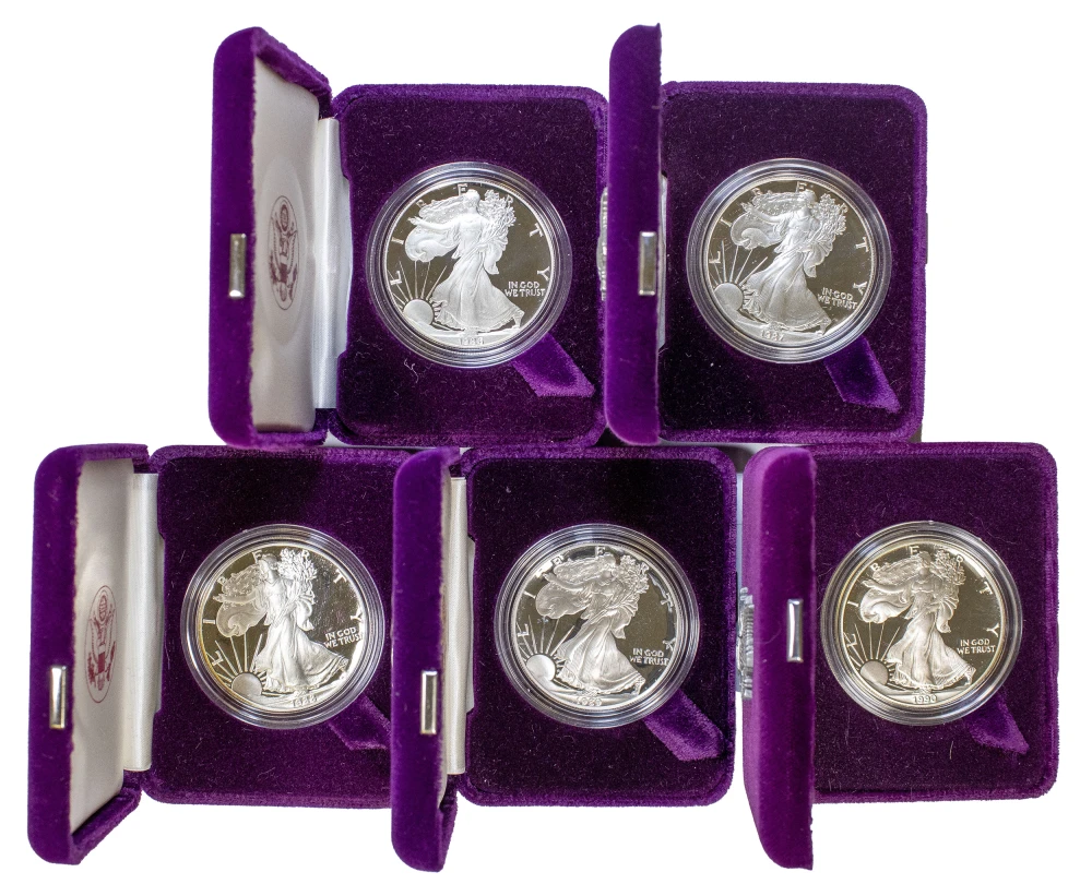 1986-1990 Proof Silver Eagles