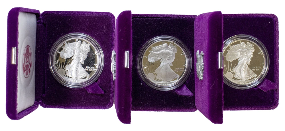 1991-1993 Proof Silver Eagles