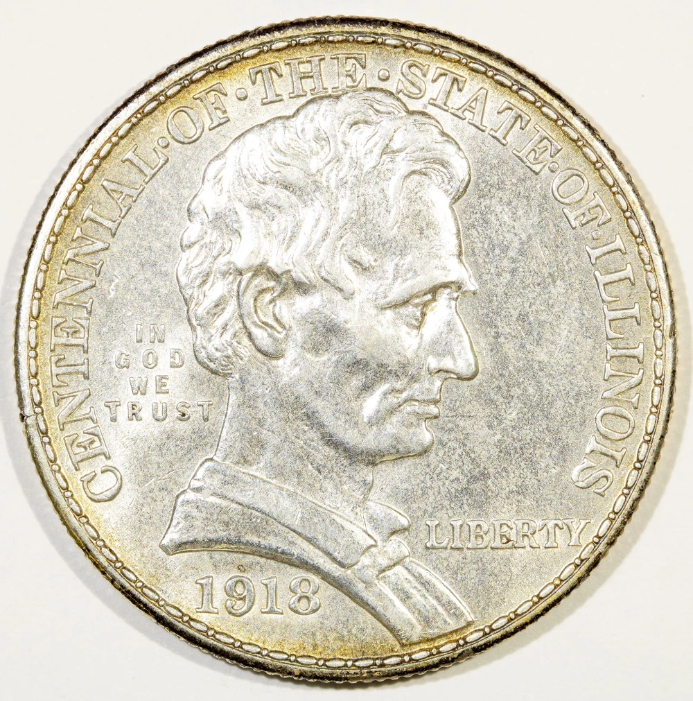AU-58 1918 Lincoln Illinois Commemorative