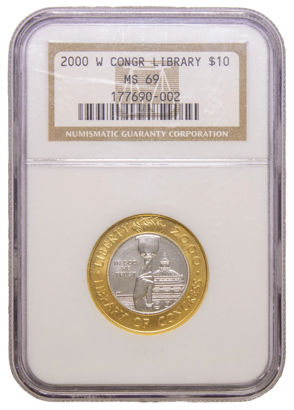 NGC MS-69 2000 Library Of Congress Bimetallic