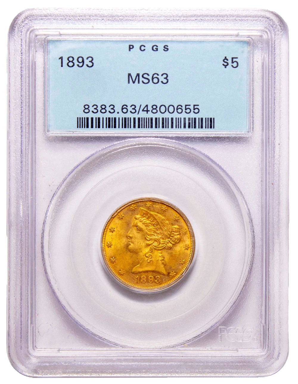 PCGS MS-63 1893 $5.00 Gold Liberty
