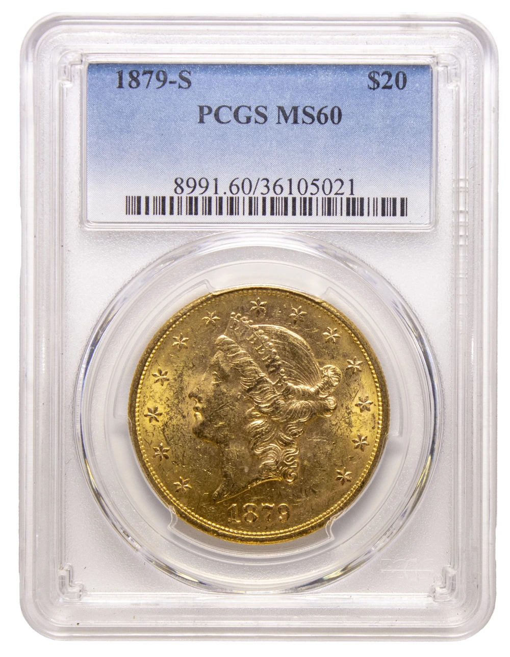 PCGS MS-60 1879-S $20 Liberty Gold