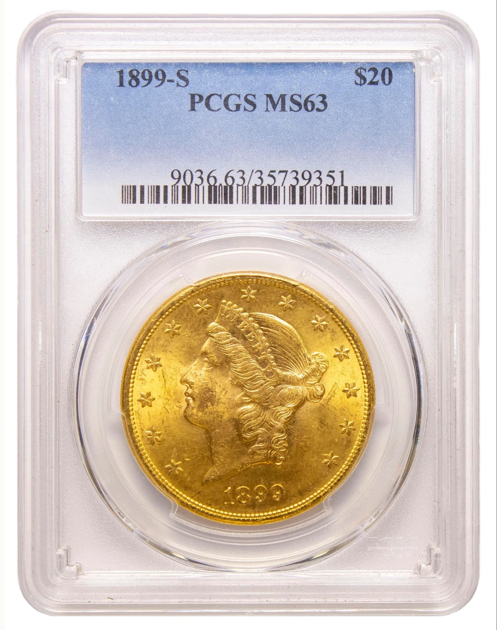PCGS MS-63 1899-S $20 Liberty Gold