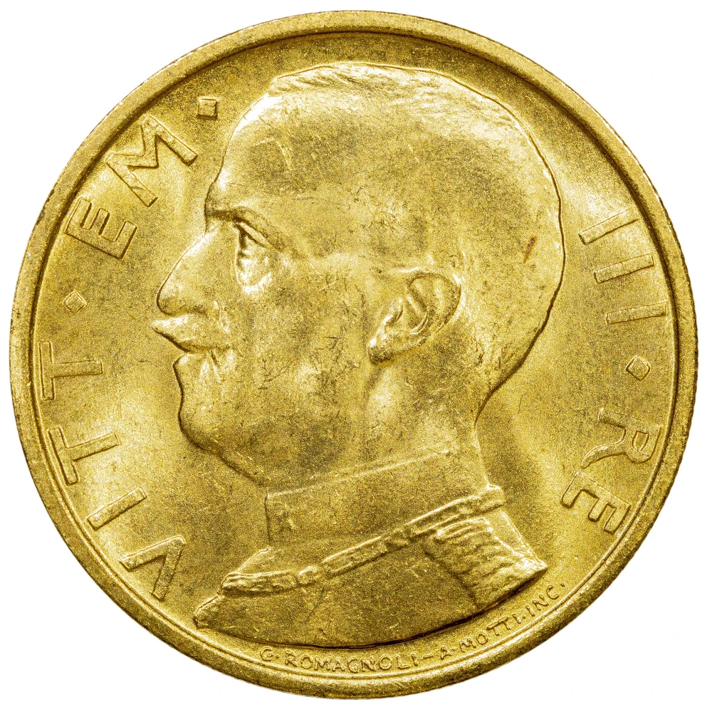 Italy. Choice BU-63 1931 Gold 50 Lira