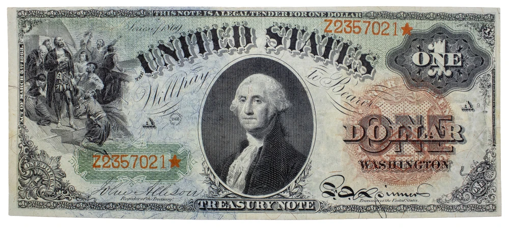 Fr.18. VF/EF 1869 $1 Rainbow $1
