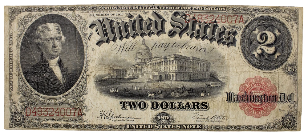 F+ 1917 $2 Legal Tender Note