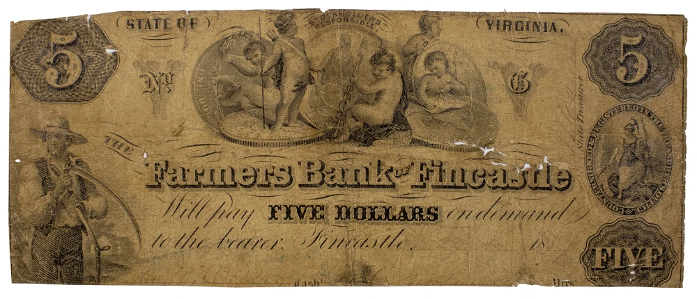 Virginia. Cherubs and Seated Dollars Motif $5