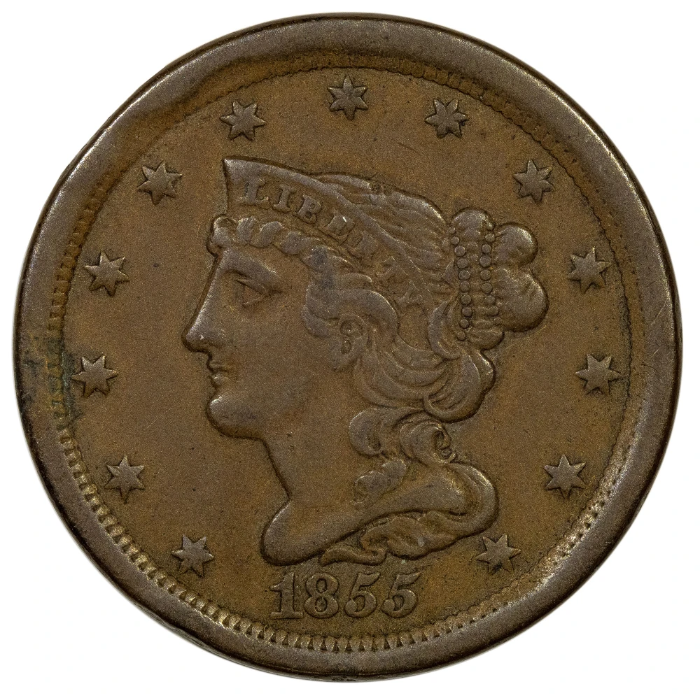 VF-20 1855 Half Cent