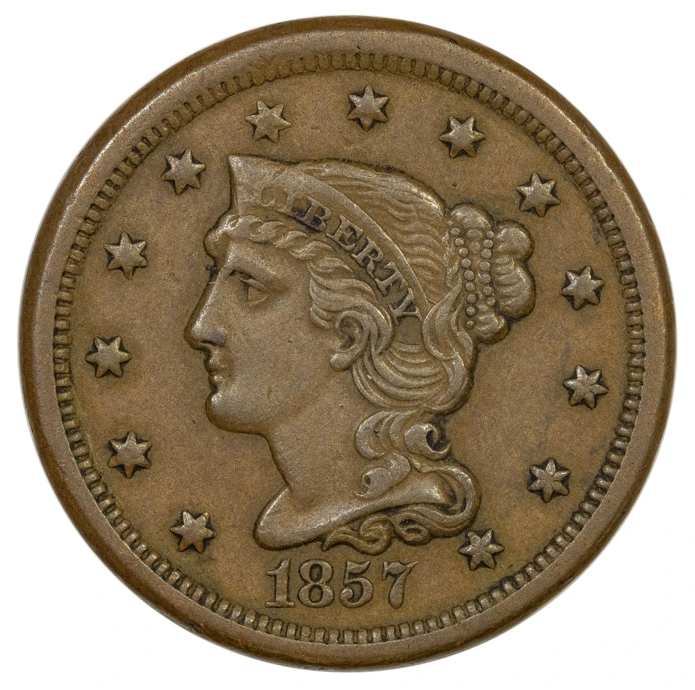 EF-40 1857 Small Date Large Cent