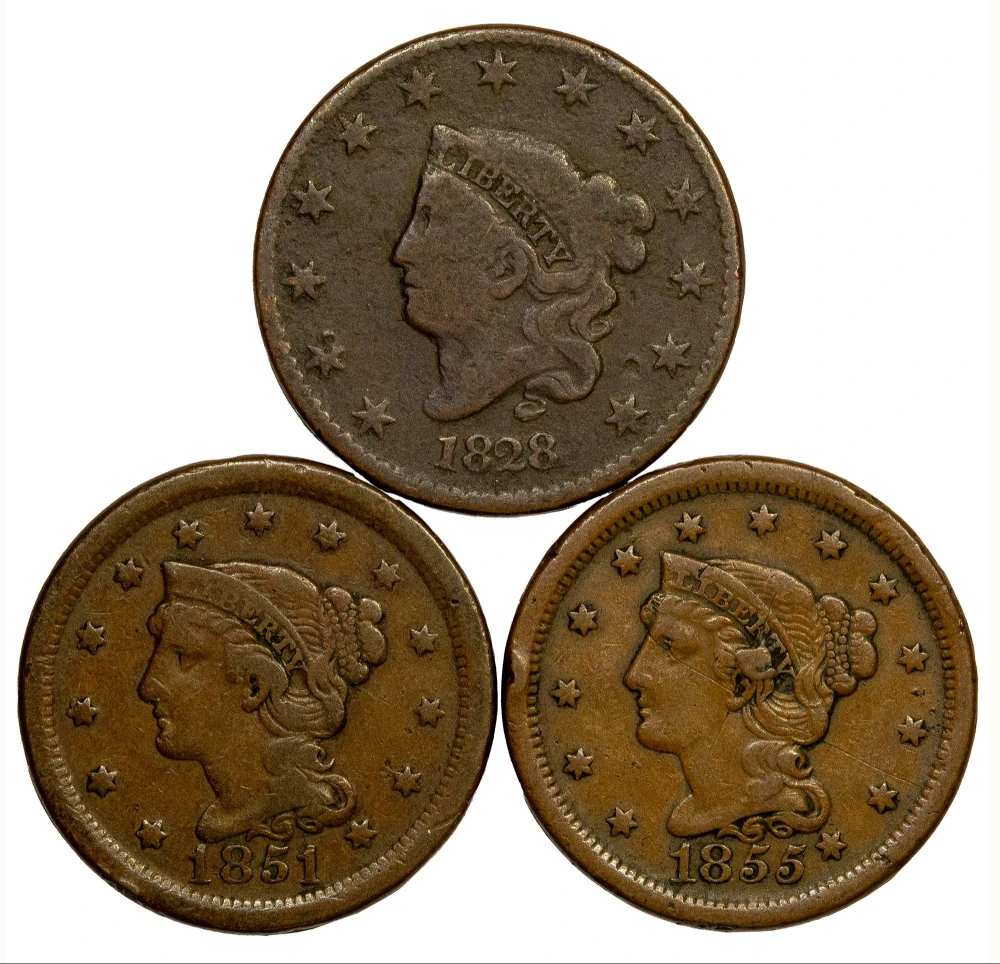 3 Different Large Cents
