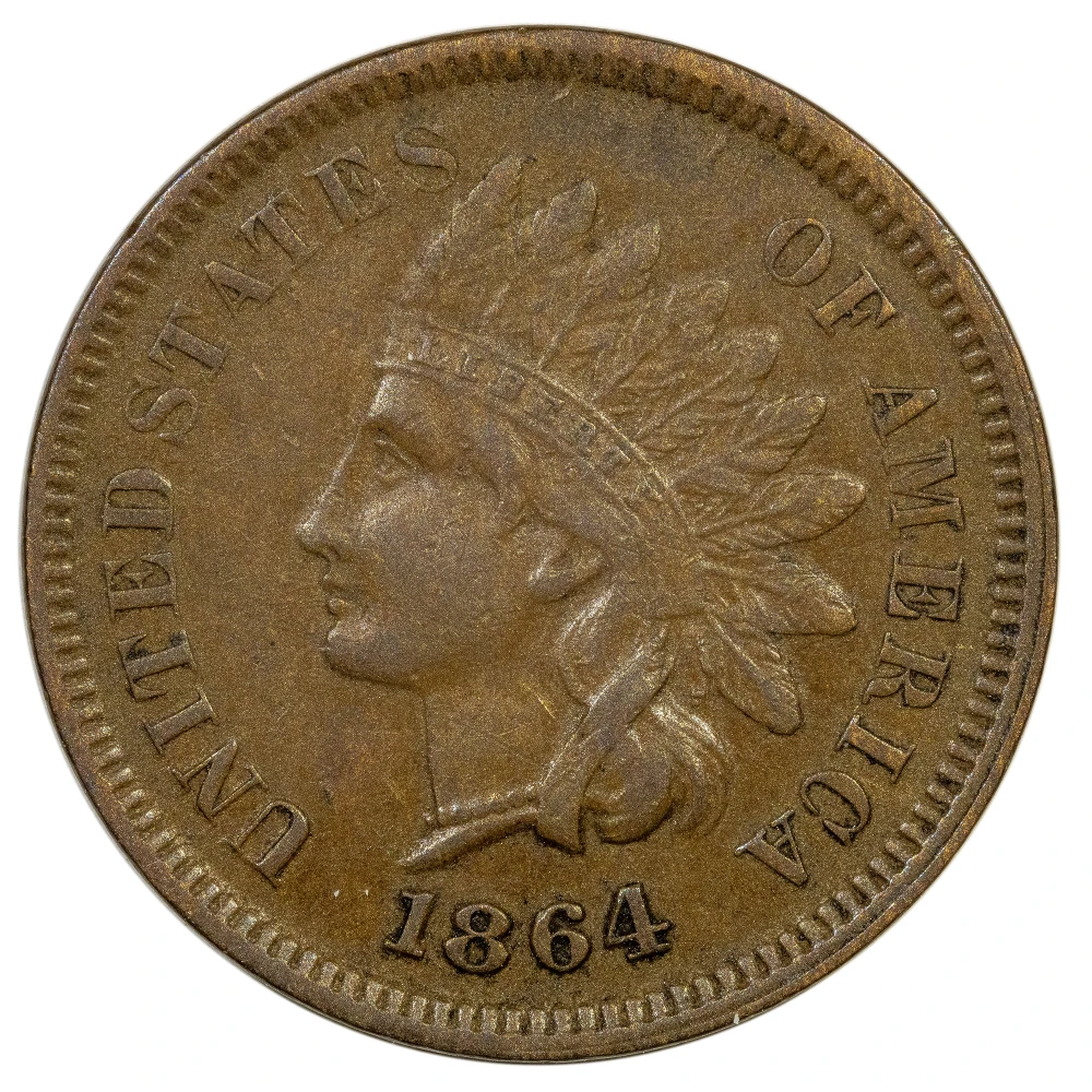 EF-40 1864-L Indian Cent