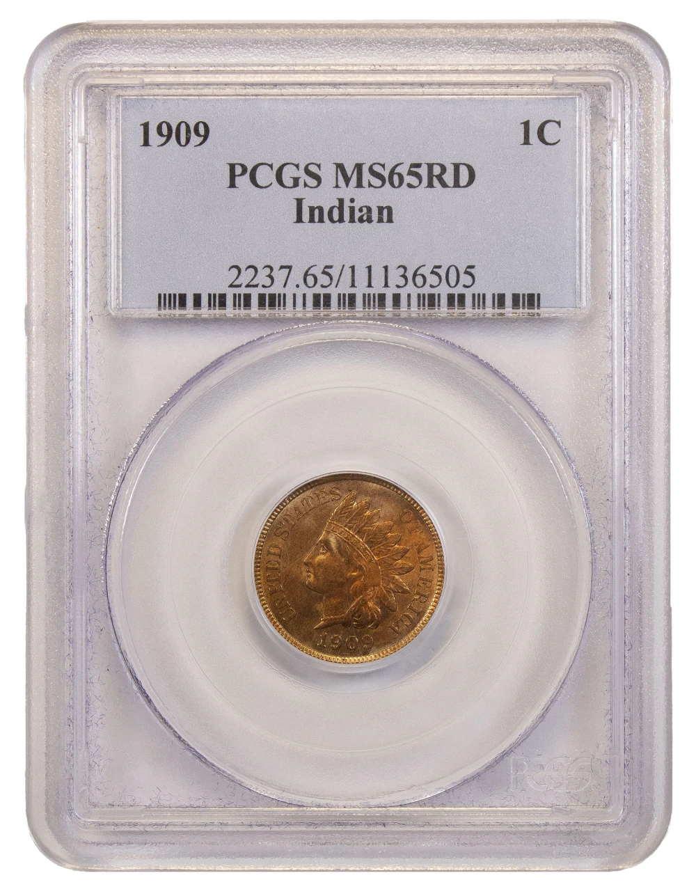 PCGS MS-65 RD 1909 Indian Cent