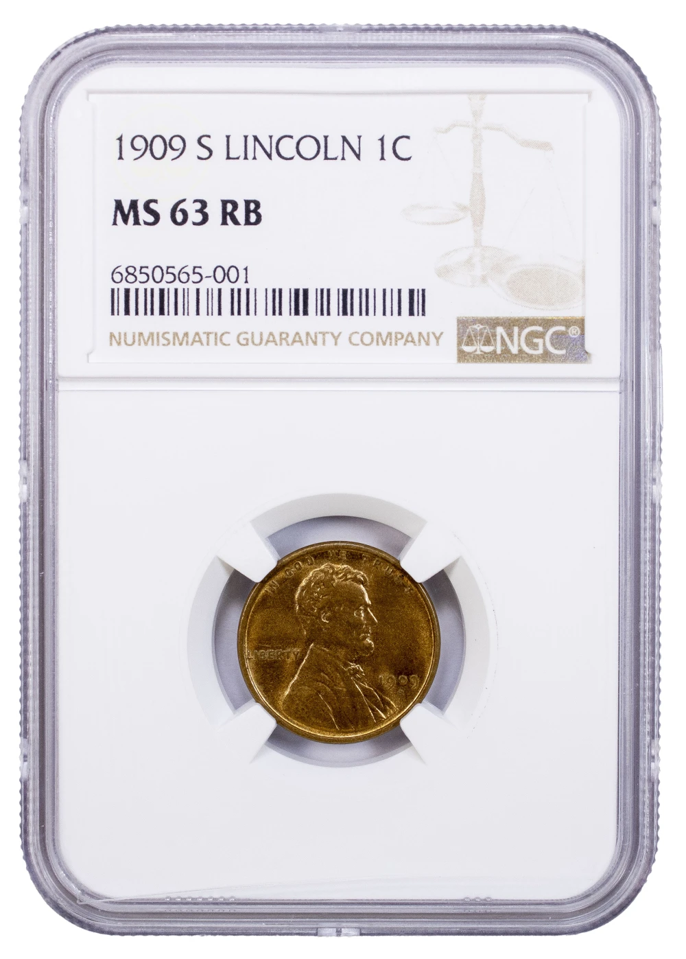 NGC MS-63 RB 1909-S Lincoln Cent
