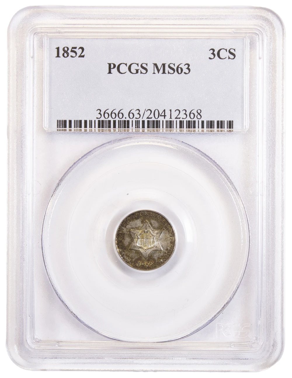PCGS MS-63 1852 Silver Three-Cents