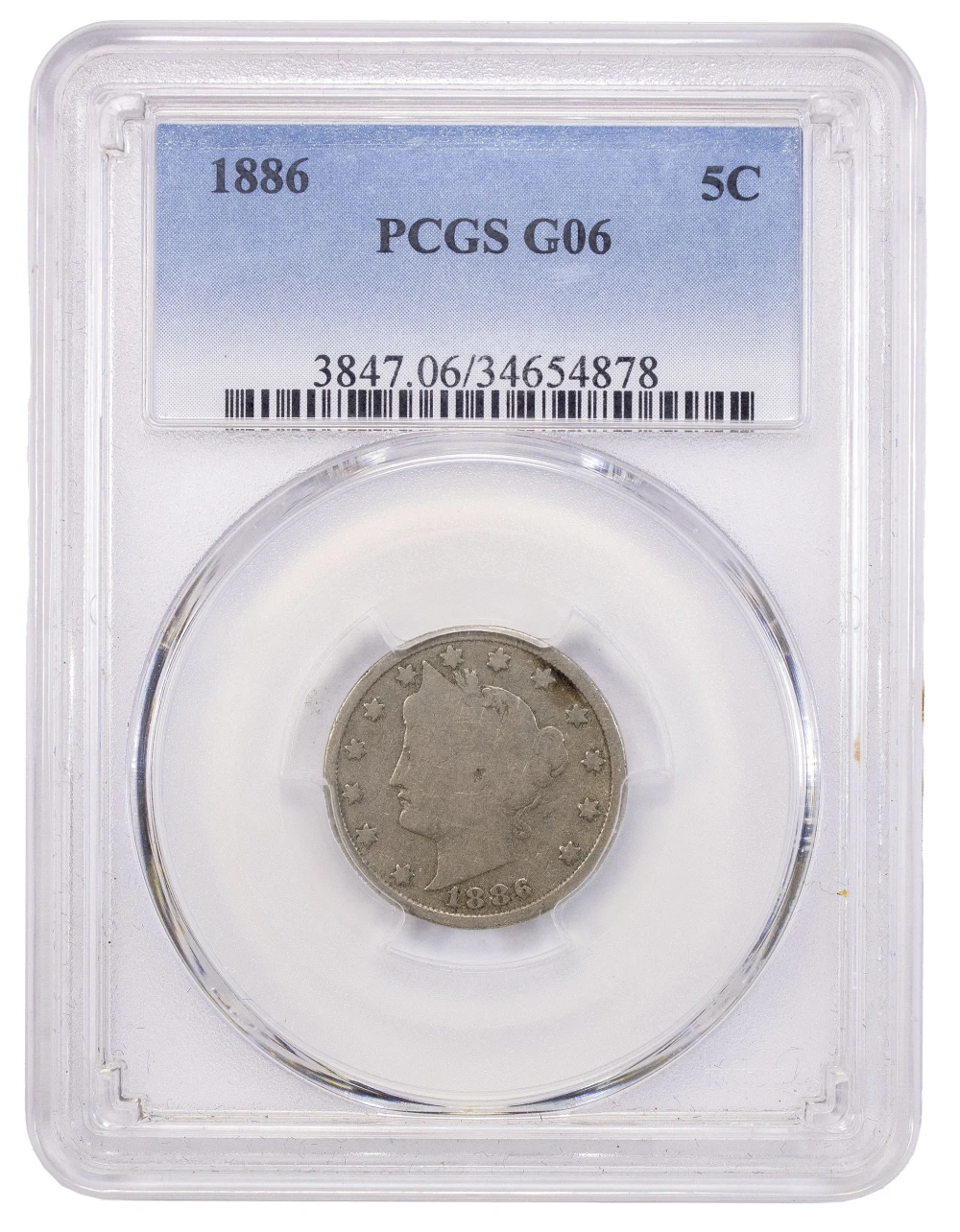 PCGS G-6 1886 Liberty Nickel