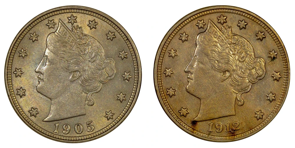 Borderline UNC Liberty Nickel Pair