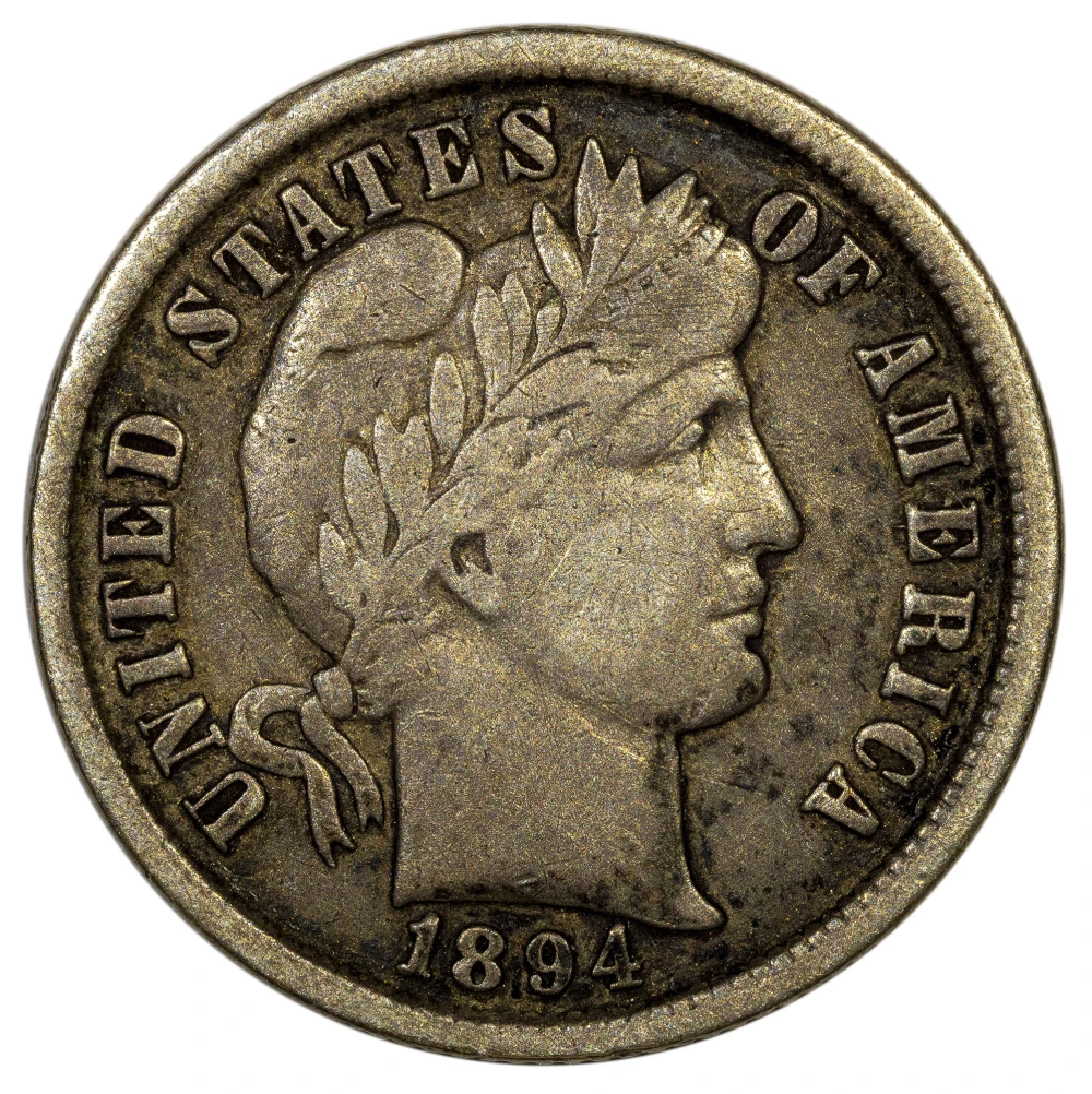 Nice F-12 1894 Barber Dime