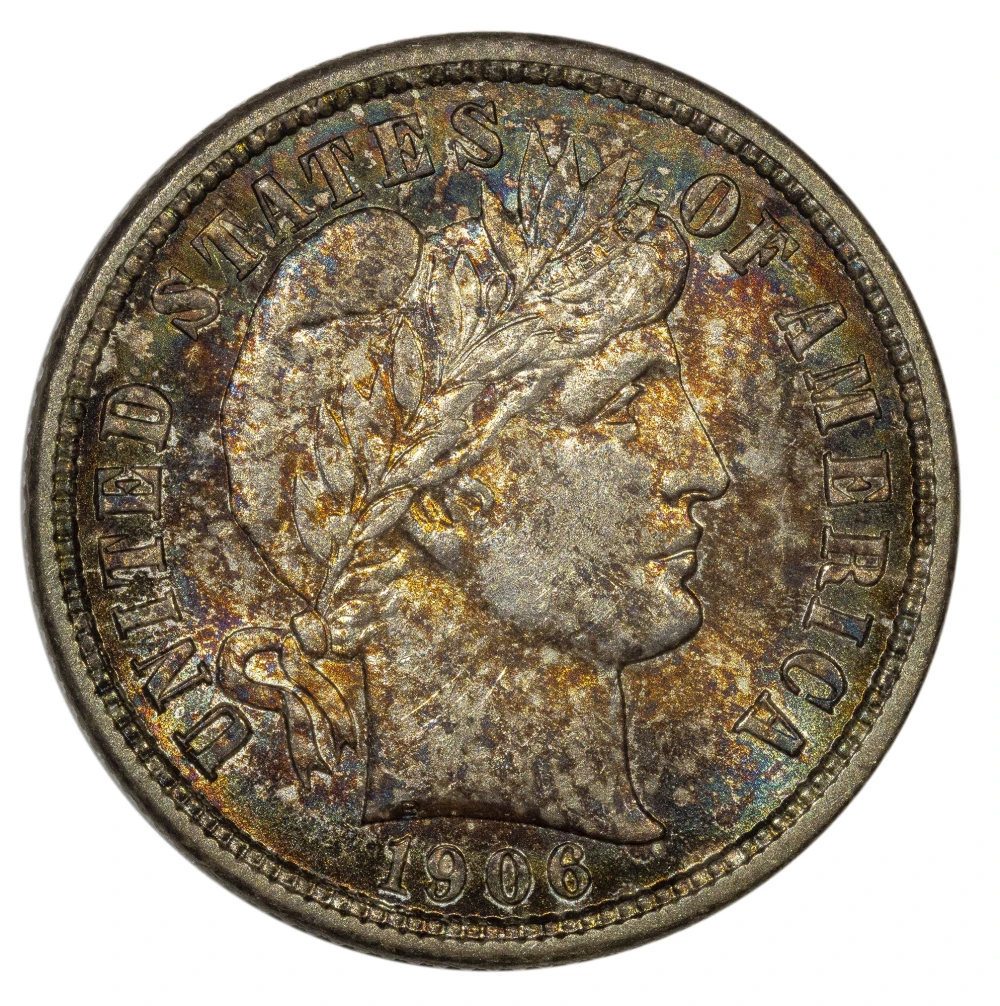 AU-58+ 1906-S Barber Dime