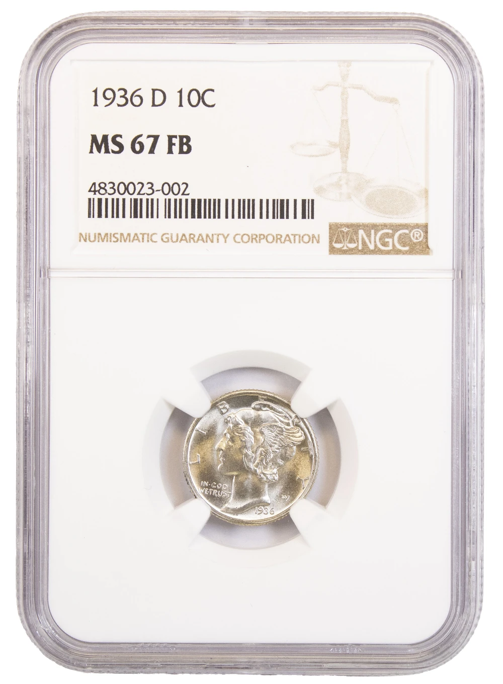 NGC MS-67 FB 1936-D Dime