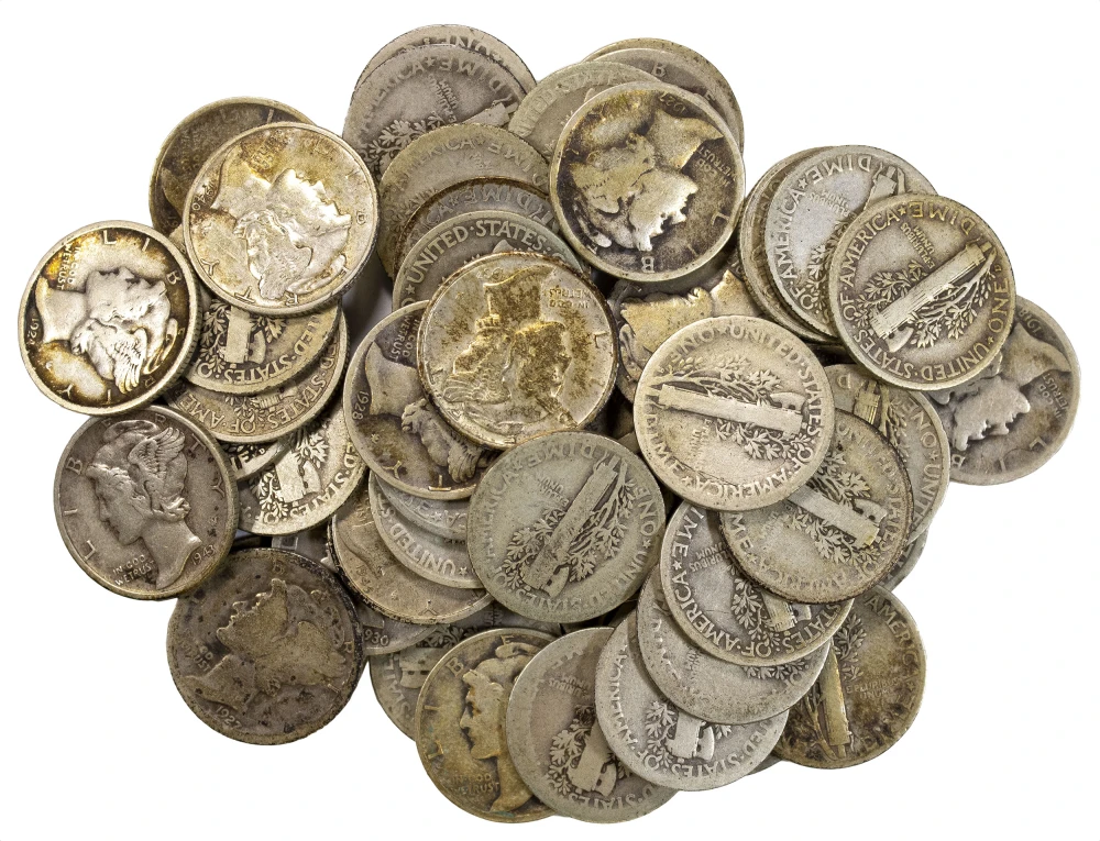 50 Pieces Circulated Mercury Dimes
