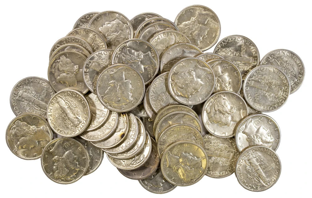 EF/AU Roll Of Mercury Dimes