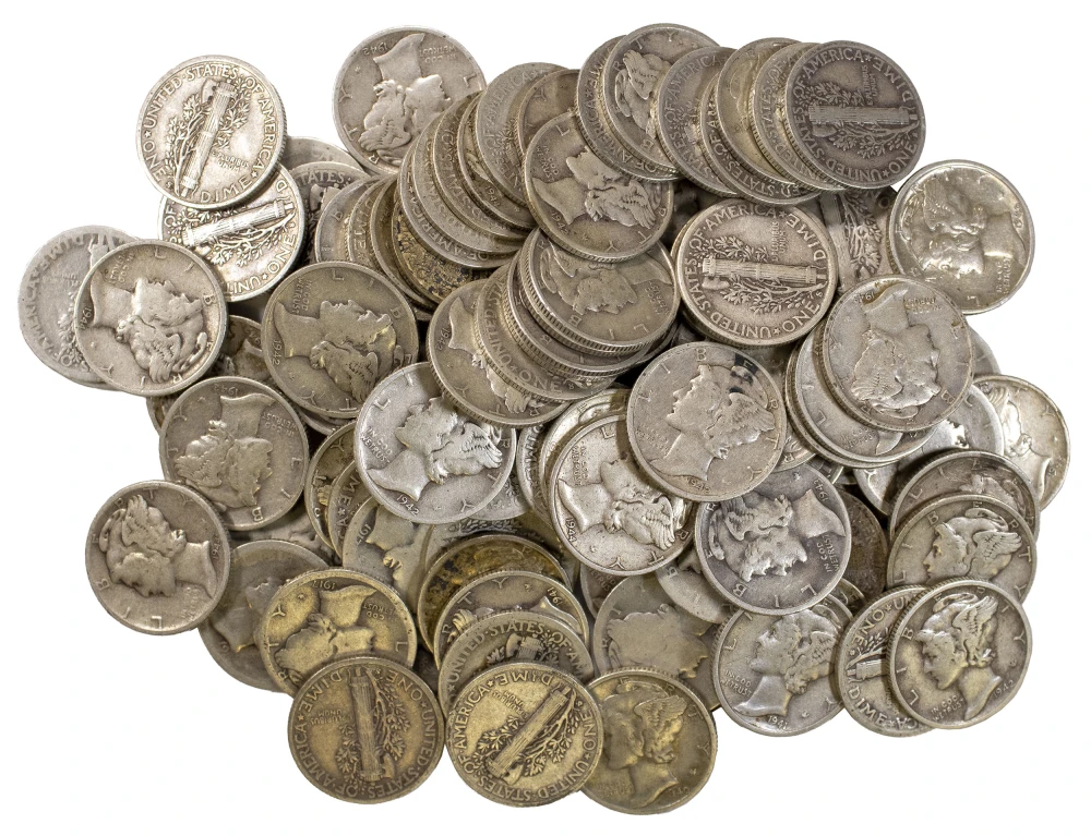 125 Circulated Mercury Dime Lot