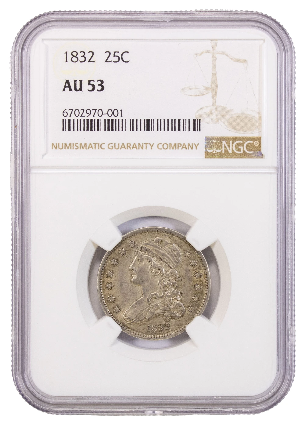 Choice NGC AU-53 1832 Bust Quarter