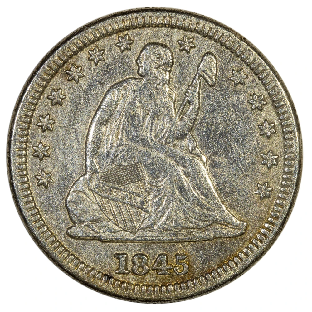 AU Details 1845 Seated Quarter